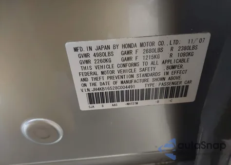 2008 Acura Rl 3.5 z USA, uszkodzony, nr VIN JH4KB16528C004491